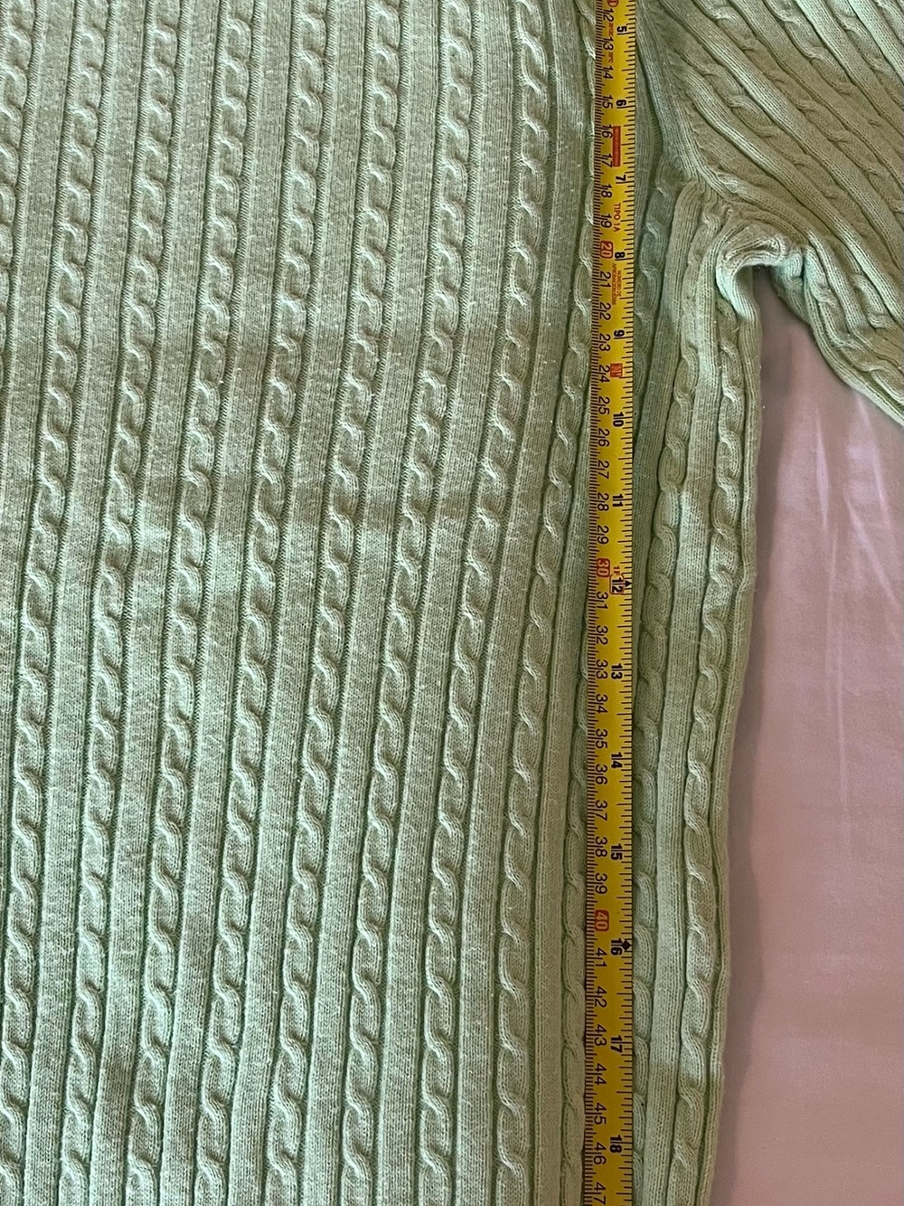 Chaps Women’s Mint Green Cable Boatneck Sweater - Picture 6 of 6